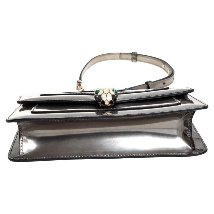 Pre Owned Bvlgari Metallic Leather Serpenti Forever Flap Shoulder Bag