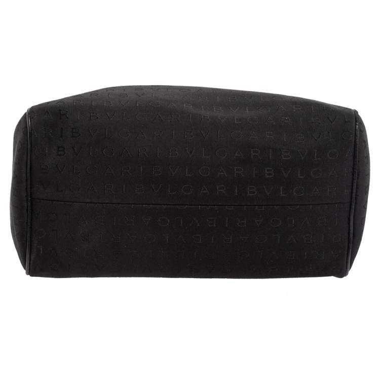 Pre Owned Bvlgari Black Monogram Canvas and Leather Satchel