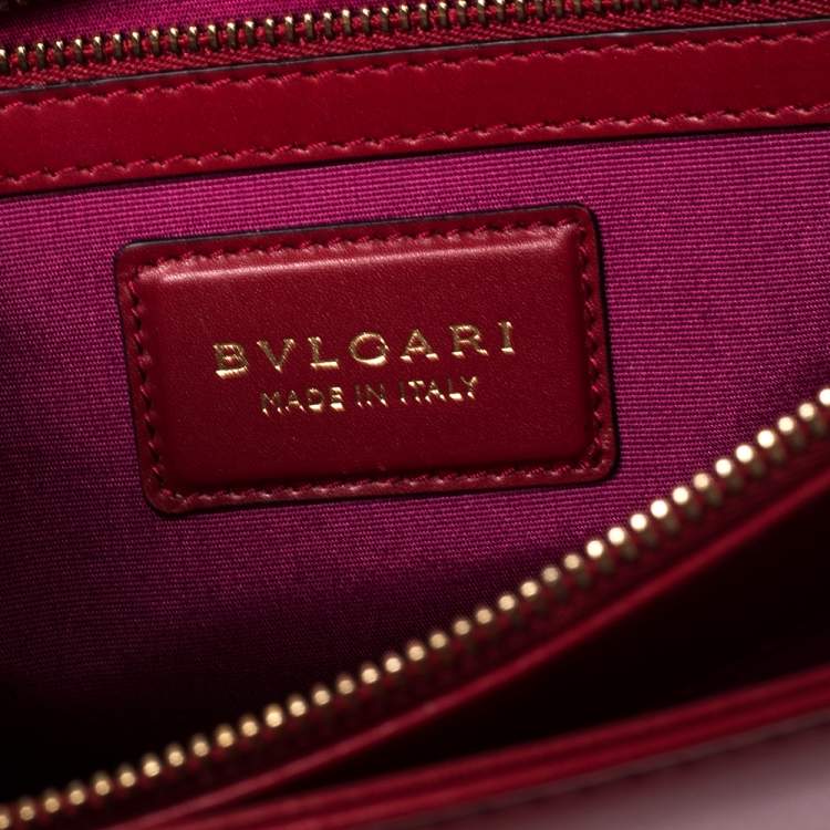 Pre Owned Bvlgari Dark Red Leather Medium Serpenti Forever Shoulder Bag