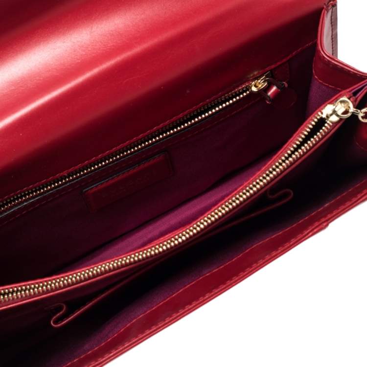 Pre Owned Bvlgari Dark Red Leather Medium Serpenti Forever Shoulder Bag