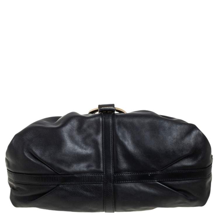 Pre Owned Bvlgari Black Leather Chandra Hobo
