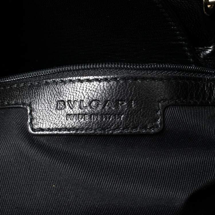 Pre Owned Bvlgari Black Matelassé Leather Twistino Tina Tote