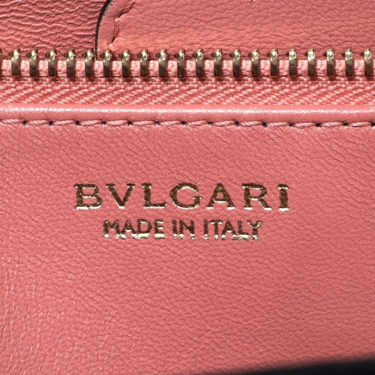 Pre Owned Bvlgari Burgundy/Grey Leather Medium Icona Tote