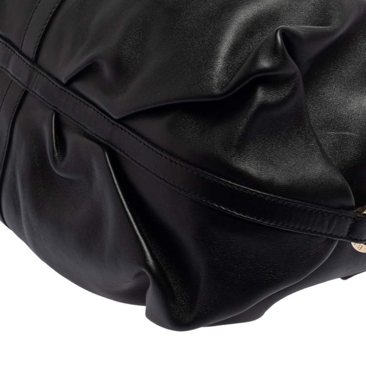Pre Owned Bvlgari Black Leather Chandra Hobo