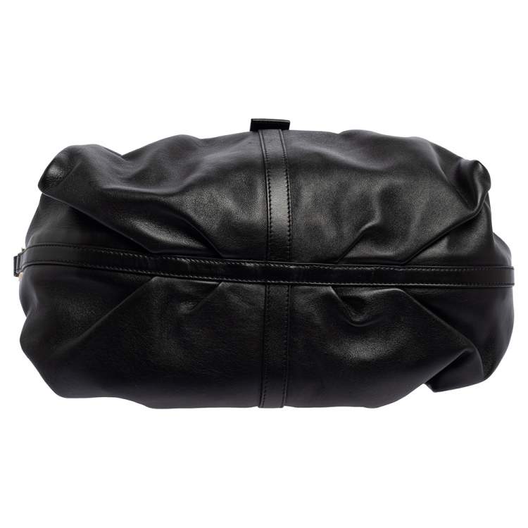 Pre Owned Bvlgari Black Leather Chandra Hobo