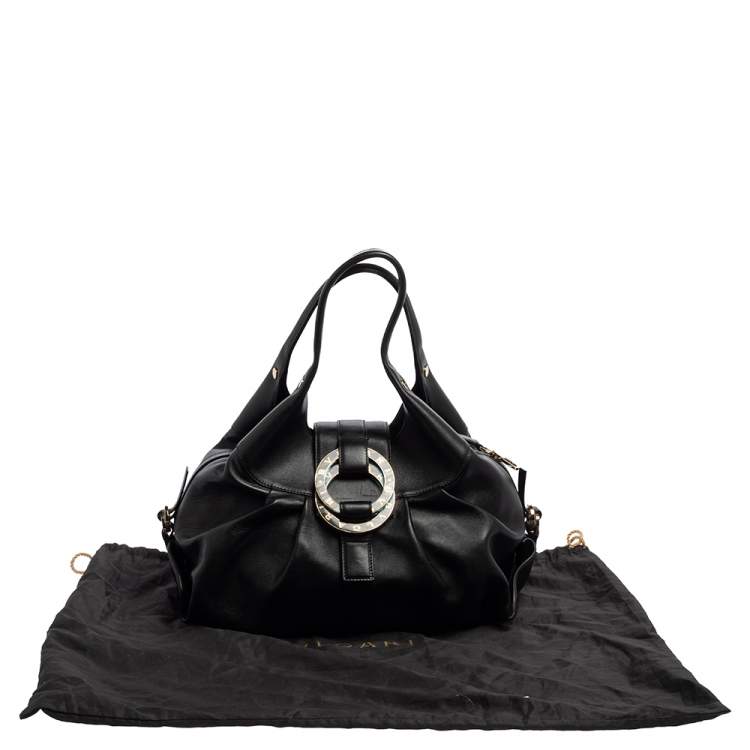 Pre Owned Bvlgari Black Leather Chandra Hobo