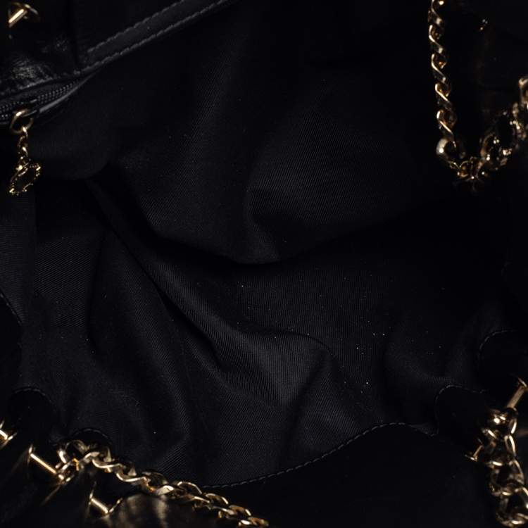 Pre Owned Bvlgari Black Matelassé Leather Twistino Tina Tote