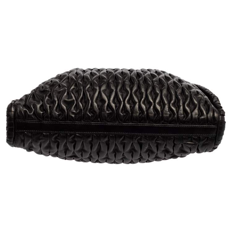 Pre Owned Bvlgari Black Matelassé Leather Twistino Tina Tote
