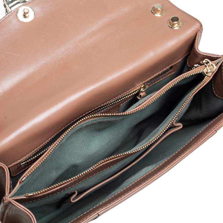 Pre Owned Bvlgari Brown Leather Medium Serpenti Forever Shoulder Bag