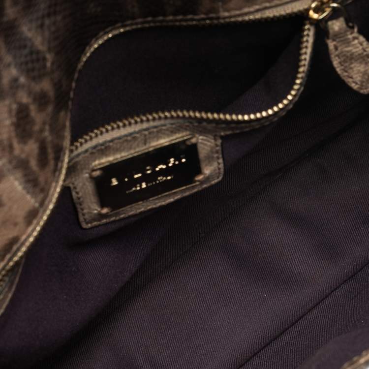 Pre Owned Bvlgari Beige/Brown Karung Serpenti Forever Flap Shoulder Bag