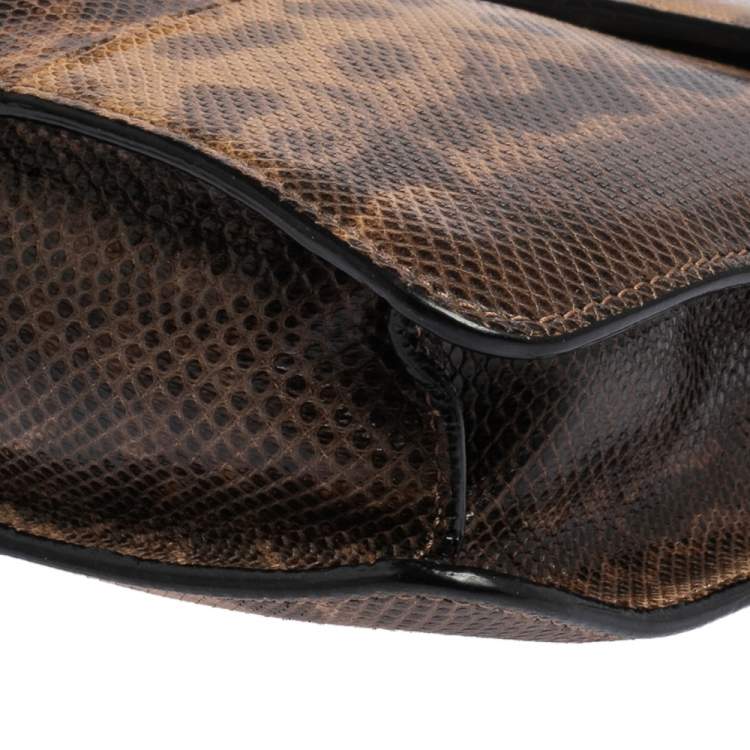Pre Owned Bvlgari Beige/Brown Karung Serpenti Forever Flap Shoulder Bag
