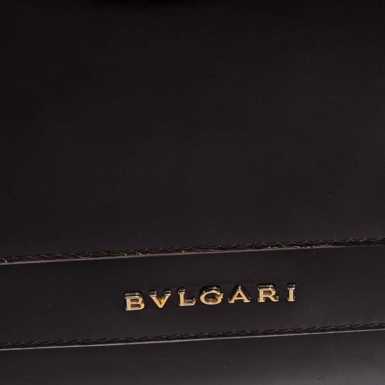 Pre Owned Bvlgari Plum Patent Leather Medium Serpenti Forever Shoulder Bag