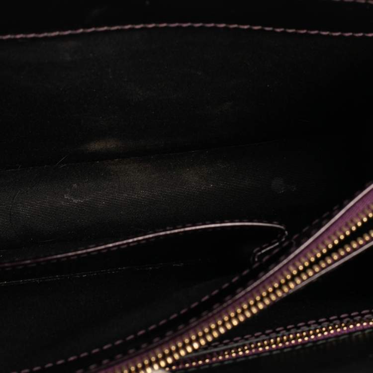 Pre Owned Bvlgari Plum Patent Leather Medium Serpenti Forever Shoulder Bag