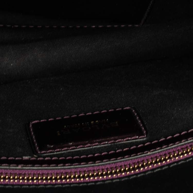 Pre Owned Bvlgari Plum Patent Leather Medium Serpenti Forever Shoulder Bag