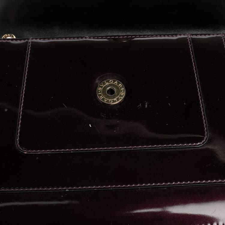 Pre Owned Bvlgari Plum Patent Leather Medium Serpenti Forever Shoulder Bag