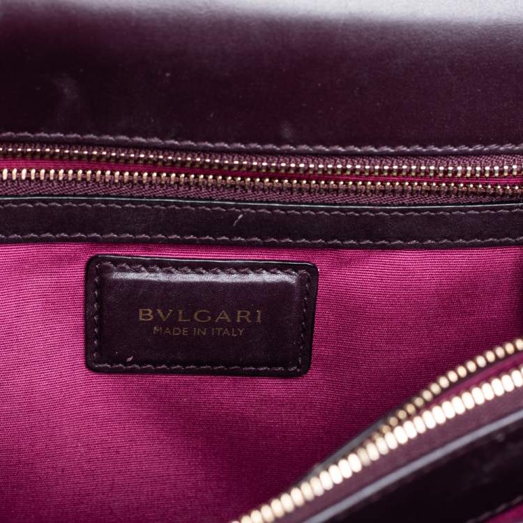 Pre Owned Bvlgari Plum Leather Large Serpenti Forever Shoulder Bag