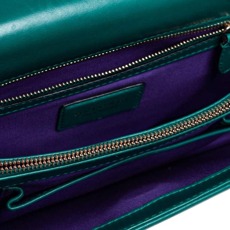 Pre Owned Bvlgari Green Leather Medium Serpenti Forever Shoulder Bag