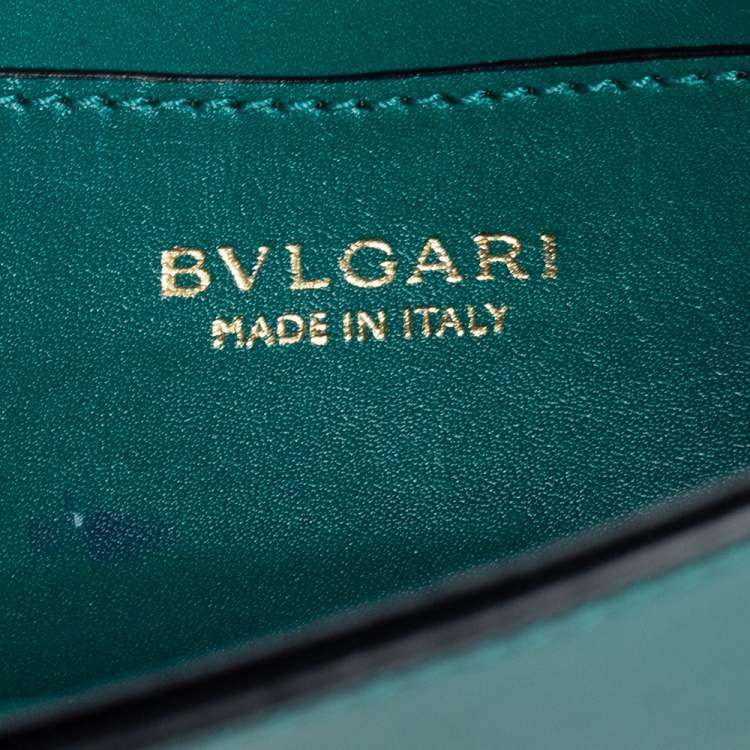 Pre Owned Bvlgari Green Leather Mini Serpenti Forever Crossbody Bag
