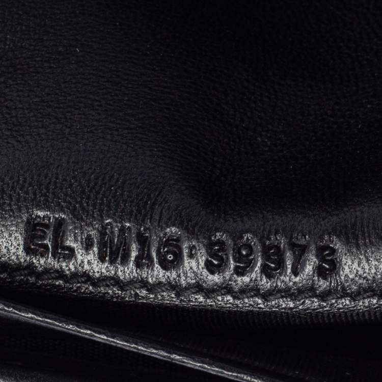 Pre Owned Bvlgari Black Leather Logo Round Bit Continental Wallet