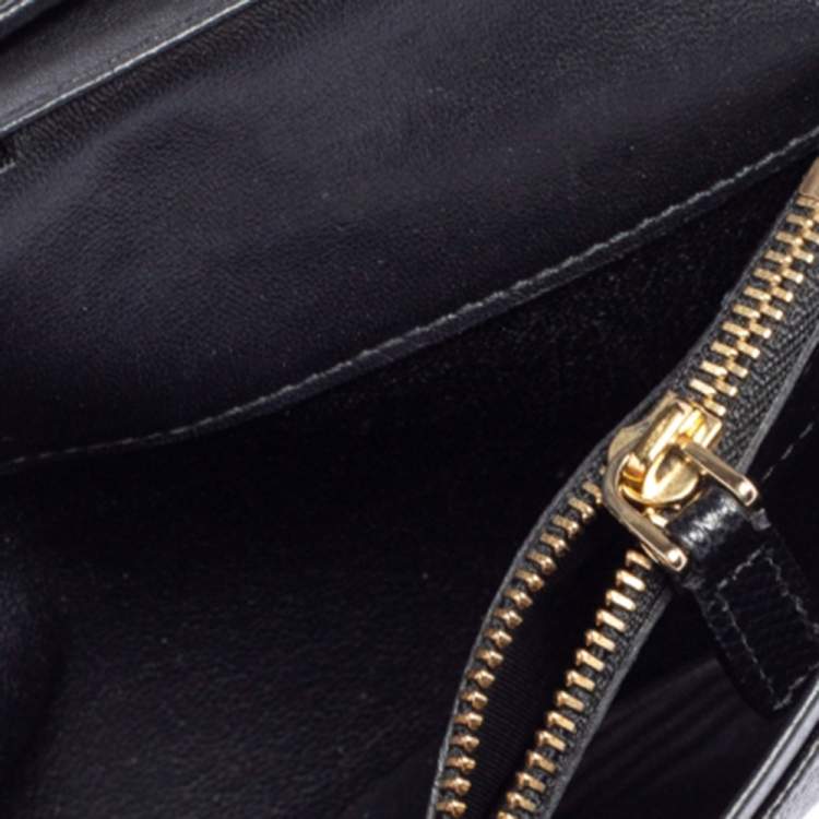 Pre Owned Bvlgari Black Leather Logo Round Bit Continental Wallet