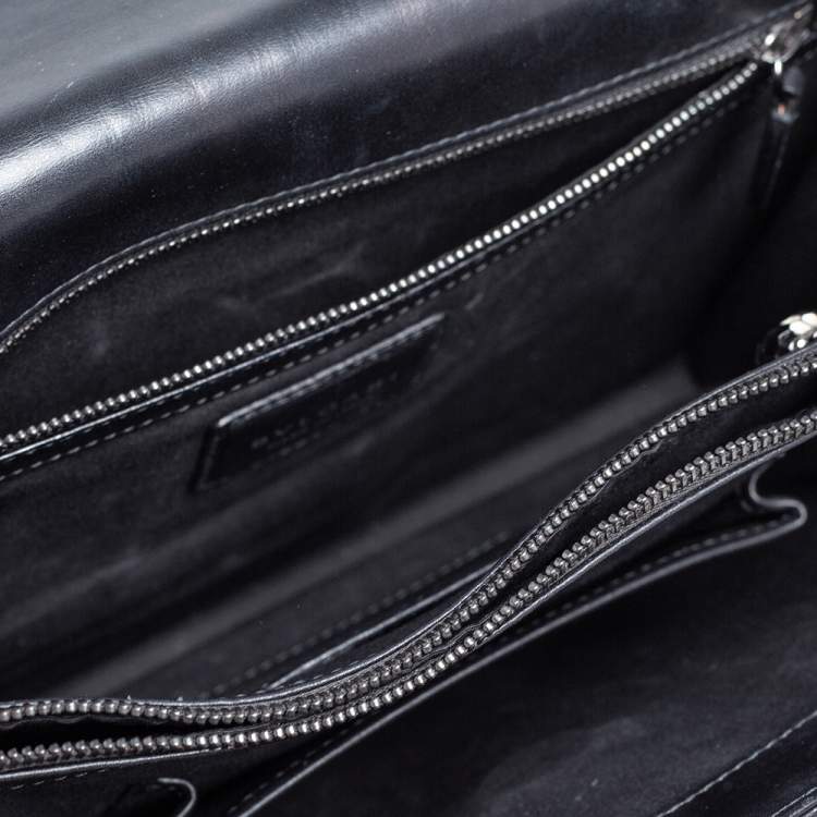 Pre Owned Bvlgari Black Leather Large Plisse Serpenti Forever Shoulder Bag