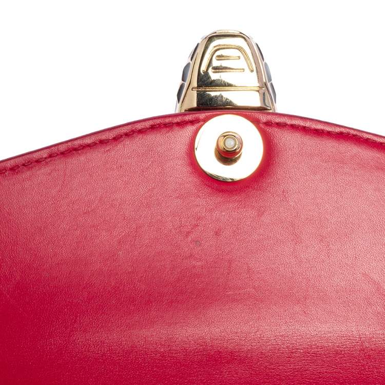Pre Owned Bvlgari Pink Stingray and Leather Serpenti Forever Shoulder Bag
