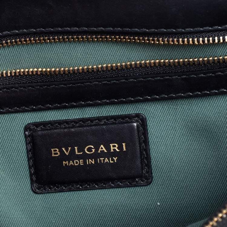 Pre Owned Bvlgari Black Leather Large Serpenti Forever Flap Shoulder Bag