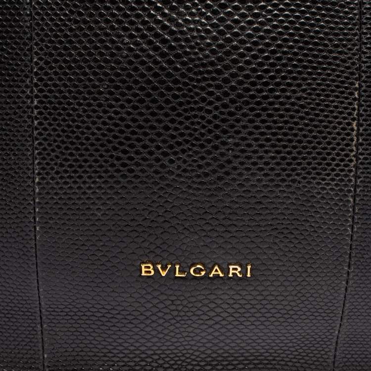 Pre Owned Bvlgari Black Karung Serpenti Forever Flap Shoulder Bag