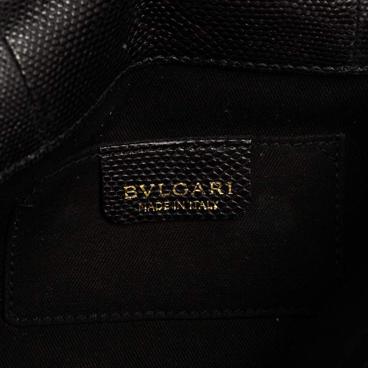 Pre Owned Bvlgari Black Karung Serpenti Forever Flap Shoulder Bag