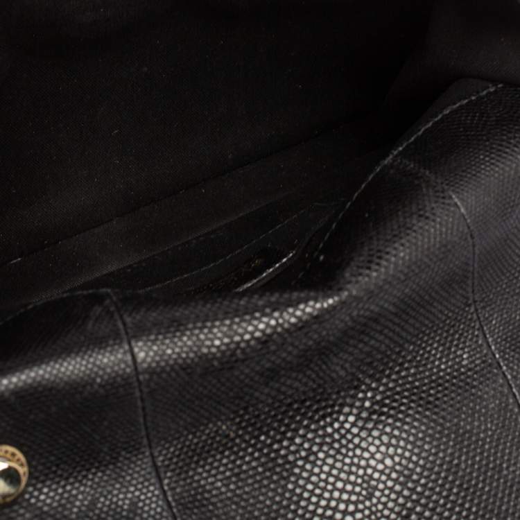 Pre Owned Bvlgari Black Karung Serpenti Forever Flap Shoulder Bag