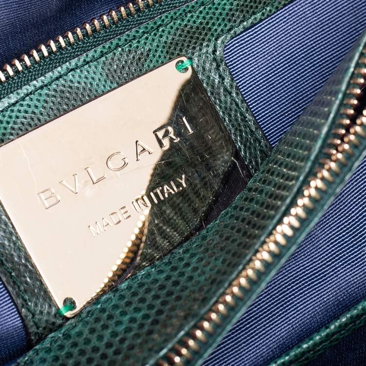 Pre Owned Bvlgari Green Karung Large Serpenti Forever Shoulder Bag 