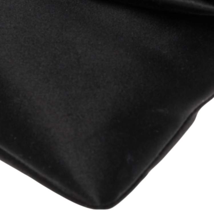 Pre Owned Bvlgari Black Satin Monete Clutch