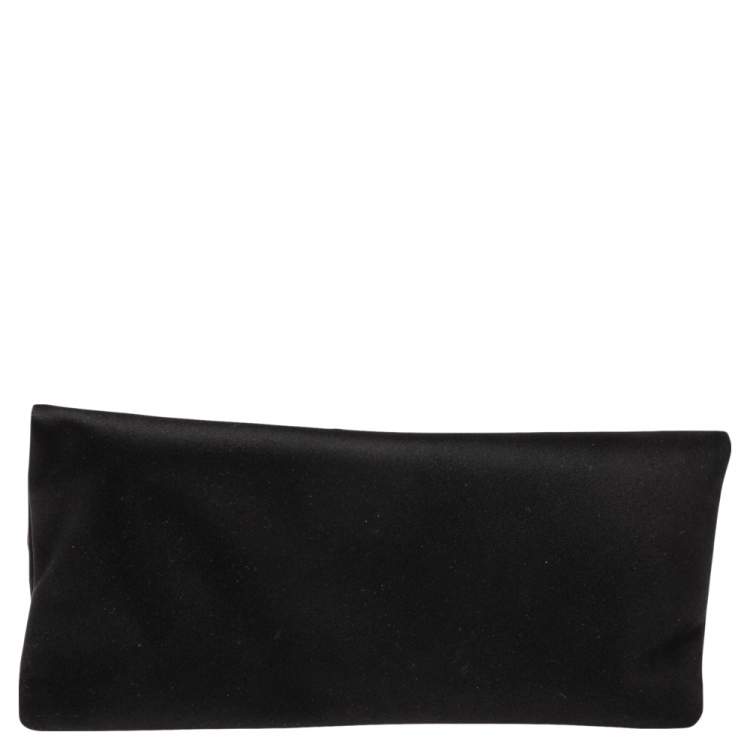Pre Owned Bvlgari Black Satin Monete Clutch
