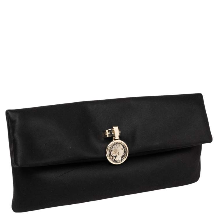 Pre Owned Bvlgari Black Satin Monete Clutch