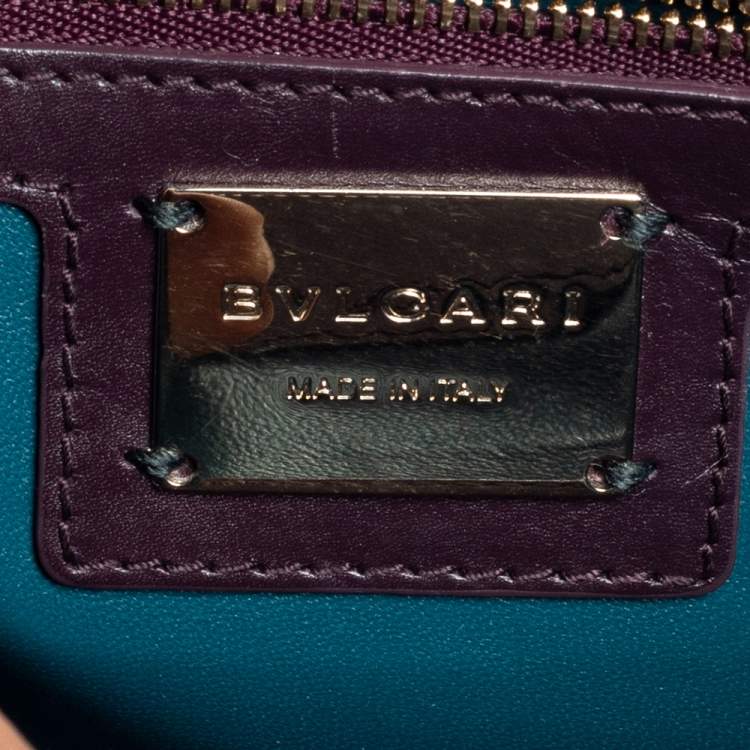 Pre Owned Bvlgari Purple Quilted Scaglie Leather Medium Serpenti Forever Shoulder Bag