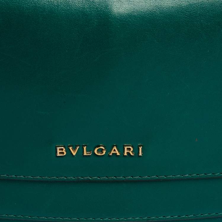 Pre Owned Bvlgari Green Leather Serpenti Forever Chain Clutch
