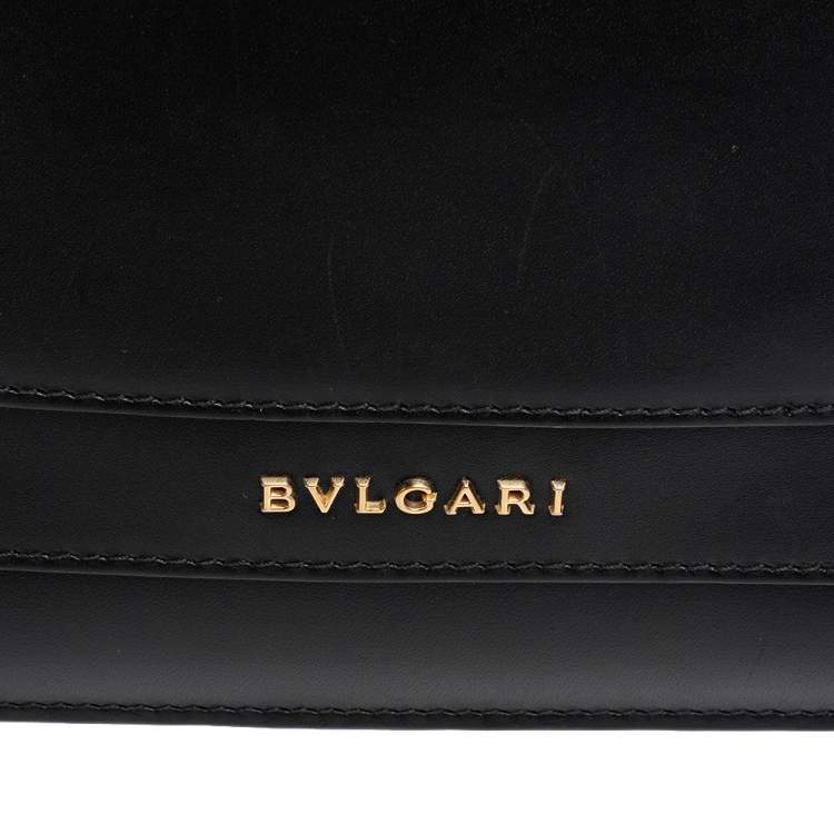 Pre Owned Bvlgari Black Leather Serpenti Forever Chain Shoulder Bag