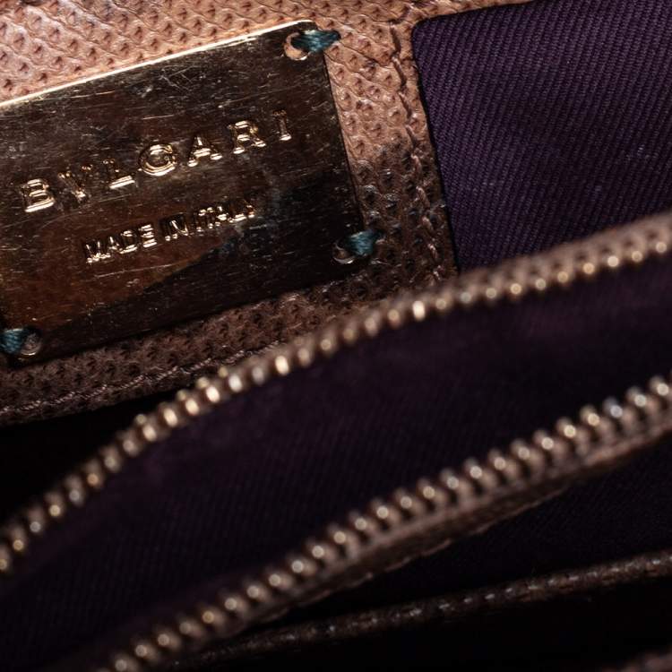 Pre Owned Bvlgari Beige/Brown Karung Medium Serpenti Forever Shoulder Bag