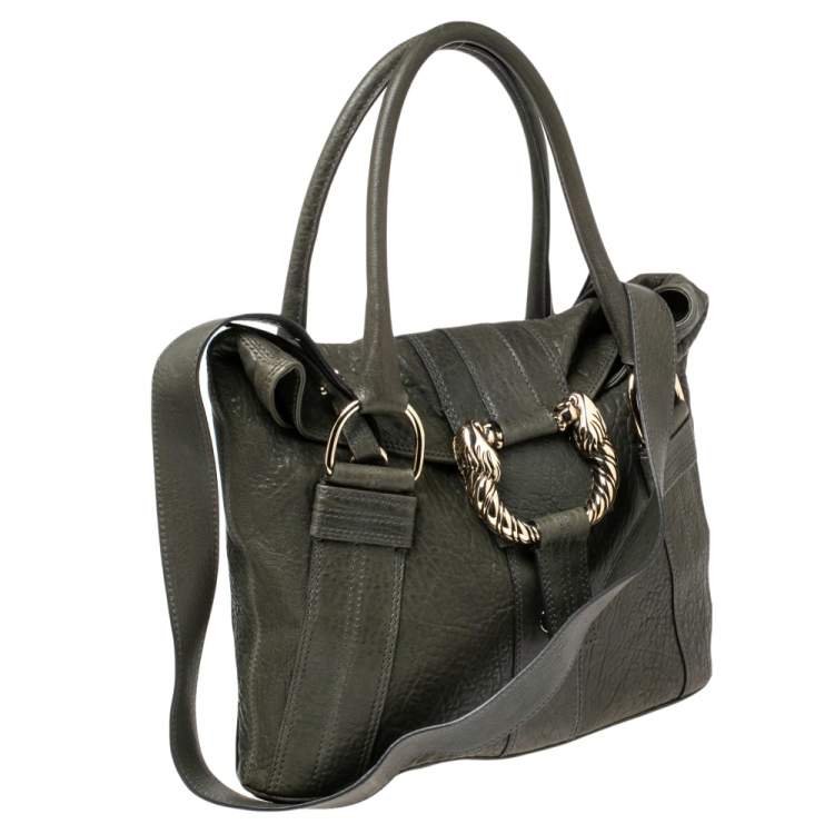 مملوكة مسبقًا Bvlgari Dark Green Leather Leoni Shoulder Bag