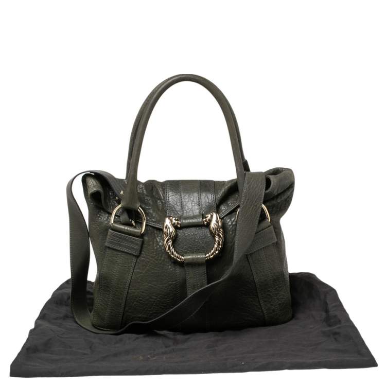 مملوكة مسبقًا Bvlgari Dark Green Leather Leoni Shoulder Bag