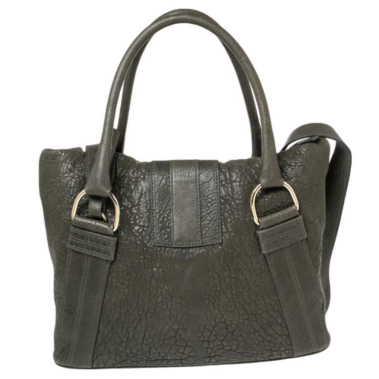مملوكة مسبقًا Bvlgari Dark Green Leather Leoni Shoulder Bag