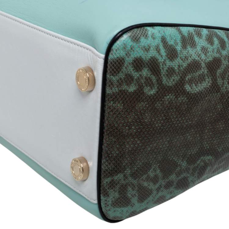 Bvlgari Tri Color Leather and Kurung Serpenti Scaglie Tote