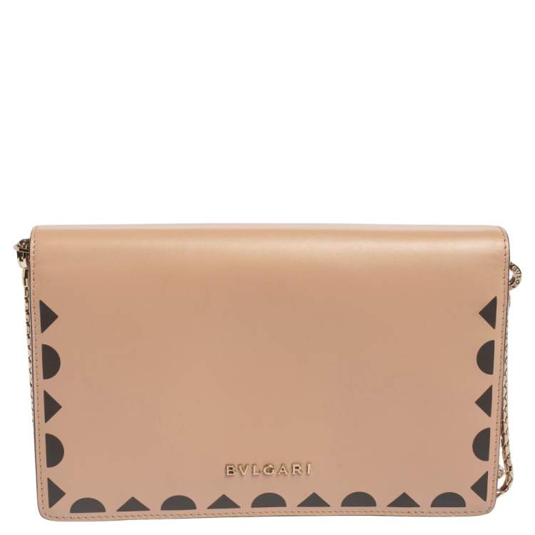 Pre Owned Bvlgari Black/Beige Leather Serpenti Forever Shoulder Bag