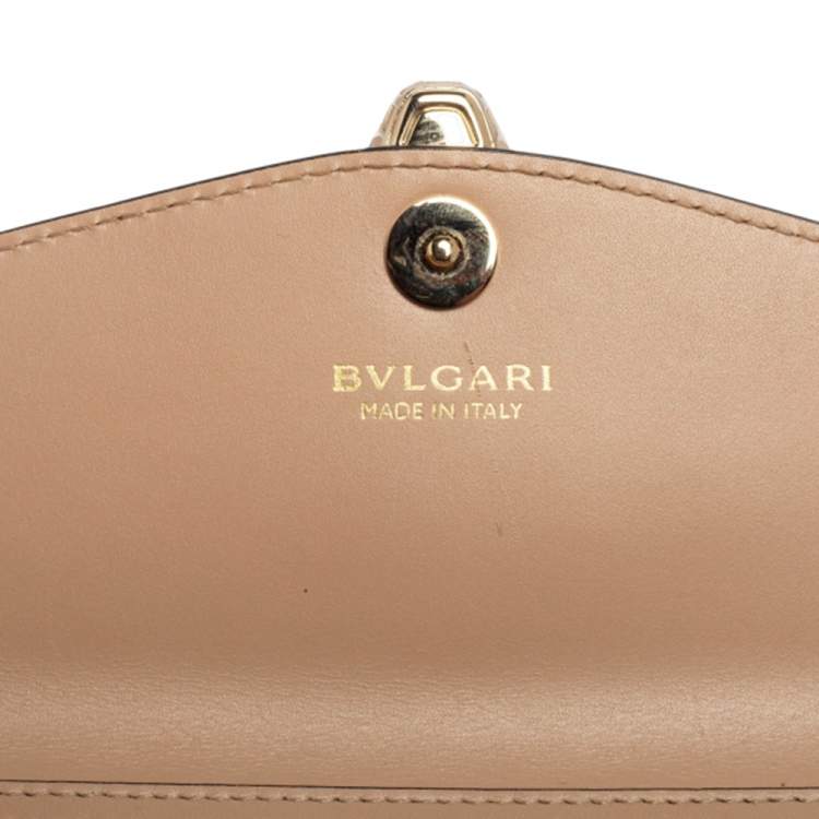 Pre Owned Bvlgari Black/Beige Leather Serpenti Forever Shoulder Bag