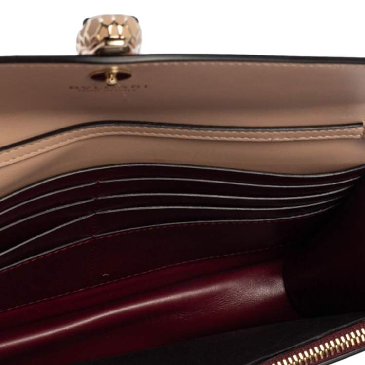 Pre Owned Bvlgari Black/Beige Leather Serpenti Forever Shoulder Bag