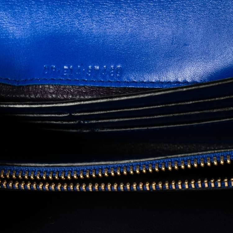 Pre Owned Bvlgari Blue Leather Serpenti Forever Continental Wallet