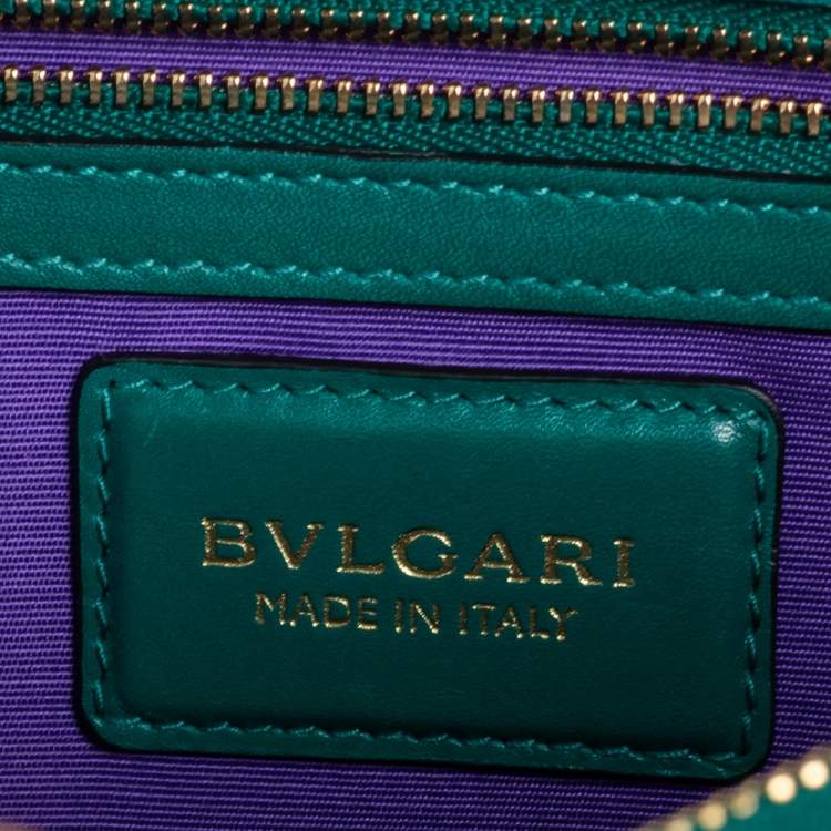 Pre Owned Bvlgari Green Leather Large Serpenti Forever Shoulder Bag