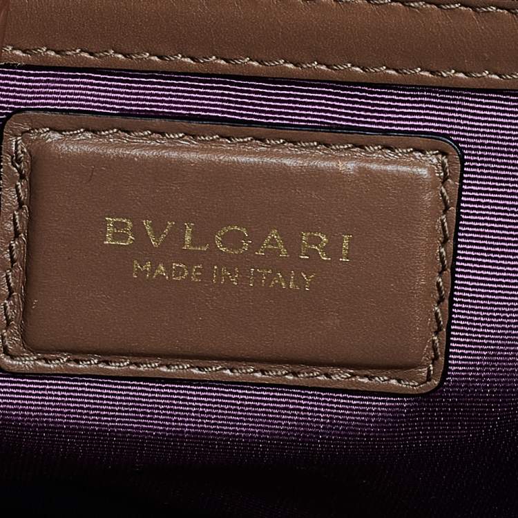 Pre Owned Bvlgari Black/Beige Leather Large Serpenti Forever Flap Shoulder Bag