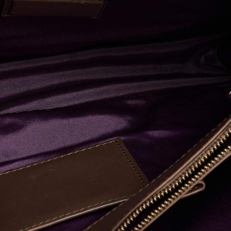 Pre Owned Bvlgari Black/Beige Leather Large Serpenti Forever Flap Shoulder Bag