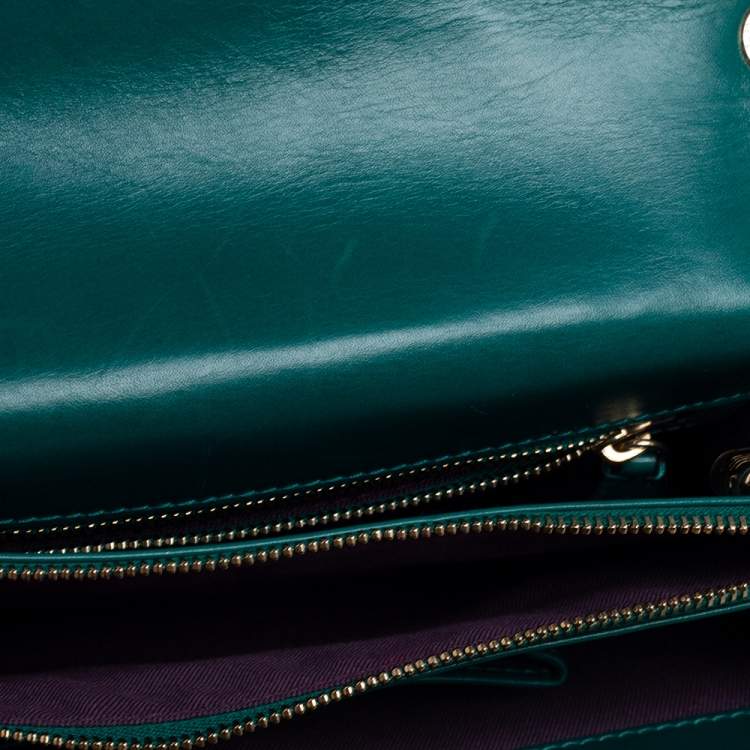 Pre Owned Bvlgari Green Leather Medium Serpenti Forever Shoulder Bag